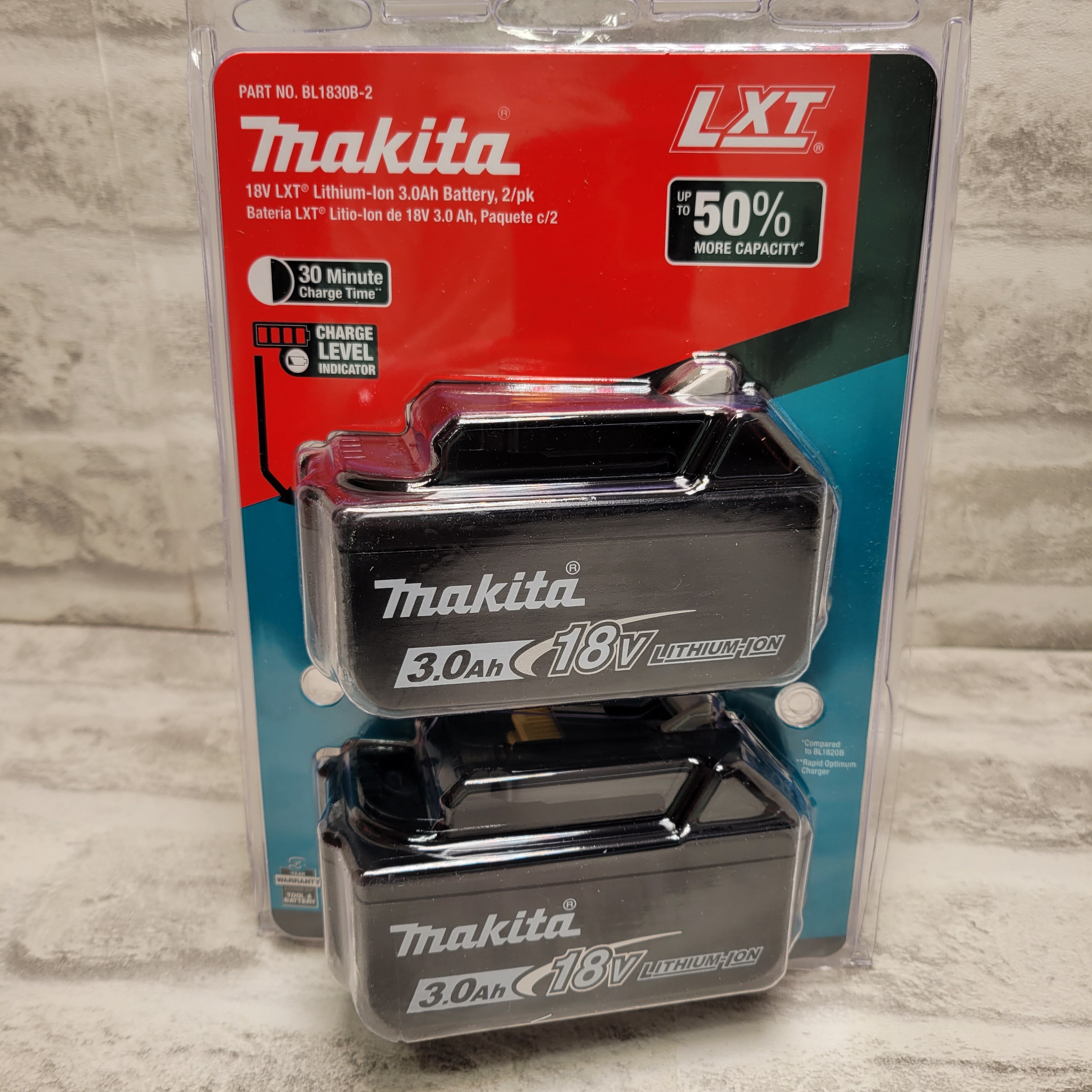 Makita BL1830B-2 18V 3.0 Ah LXT Lithium-Ion Battery (2-Pack) (7591893237998)